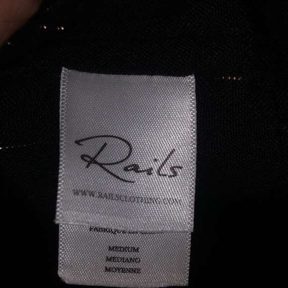 Rails ABBY GLIDED STRIPE size M black with metallic gold pre-owned women’s - Picture 2 of 7